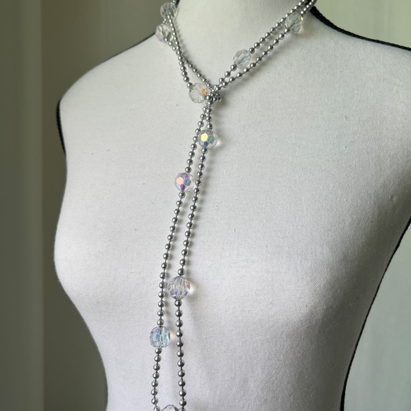 Vintage Stuart Freeman NYC Necklace 54" Ball Chain AB Lucite Beads 1980s - Picture 4 of 16